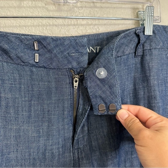 Lane Bryant Women's 100% Cotton Chambray Wide Leg Trouser Pants, Size 18 - Picture 3 of 11